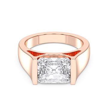 Picture of 4.00 Ct Radiant Cut Lab Grown Diamond Solitaire Ring in Solid Gold For Women