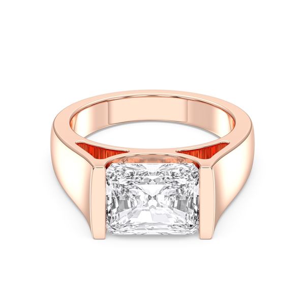 Picture of 4.00 Ct Radiant Cut Lab Grown Diamond Solitaire Ring in Solid Gold For Women
