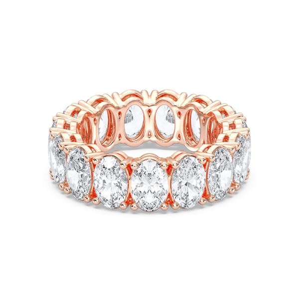 Picture of 7.50 Ct Oval Cut Lab-Grown Diamond Eternity Wedding Band in Solid Gold For Women