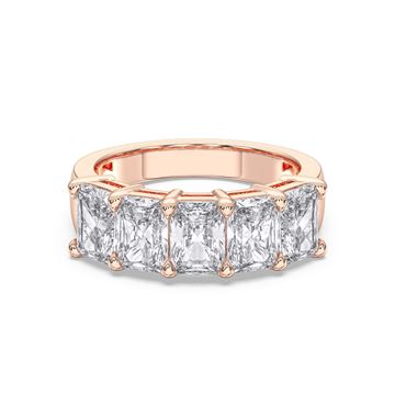 Picture of 3.50 Ct Radiant Cut Lab-Grown Diamond 5-Stone Wedding Band in Solid Gold For Women