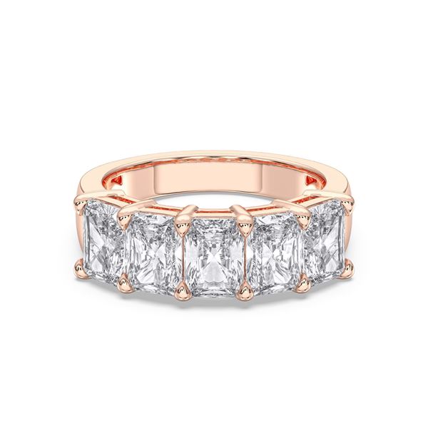 Picture of 3.50 Ct Radiant Cut Lab-Grown Diamond 5-Stone Wedding Band in Solid Gold For Women