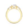 Picture of 3.50 Ct Pear Cut Lab-Grown Diamond 3-Stone Wedding Ring in Solid Gold For Women