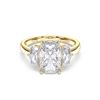 Picture of 4.25 Ct Cushion Cut Lab-Grown Diamond 3-Stone Wedding Ring in Solid Gold For Women