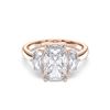 Picture of 4.25 Ct Cushion Cut Lab-Grown Diamond 3-Stone Wedding Ring in Solid Gold For Women