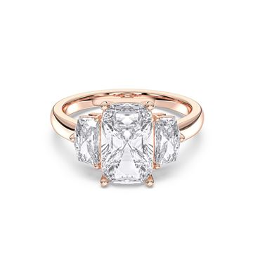 Picture of 4.25 Ct Cushion Cut Lab-Grown Diamond 3-Stone Wedding Ring in Solid Gold For Women