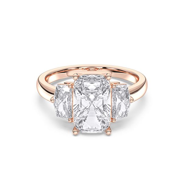 Picture of 4.25 Ct Cushion Cut Lab-Grown Diamond 3-Stone Wedding Ring in Solid Gold For Women