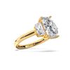 Picture of 4.25 Ct Cushion Cut Lab-Grown Diamond 3-Stone Wedding Ring in Solid Gold For Women
