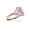 Picture of 4.25 Ct Cushion Cut Lab-Grown Diamond 3-Stone Wedding Ring in Solid Gold For Women