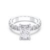 Picture of 3.00 Ct Radiant Cut & Round Brilliant Cut Lab-Grown Diamond Engagement Ring in Solid Gold For Women