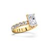 Picture of 3.00 Ct Radiant Cut & Round Brilliant Cut Lab-Grown Diamond Engagement Ring in Solid Gold For Women