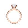 Picture of 3.00 Ct Radiant Cut & Round Brilliant Cut Lab-Grown Diamond Engagement Ring in Solid Gold For Women