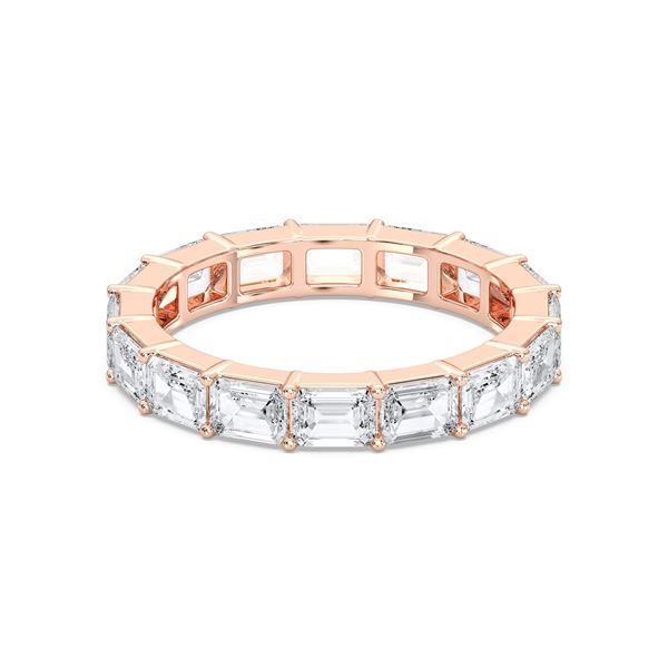 Picture of 3.20 Ct Emerald Cut Lab-Grown Diamond Eternity Wedding Band in Solid Gold For Women