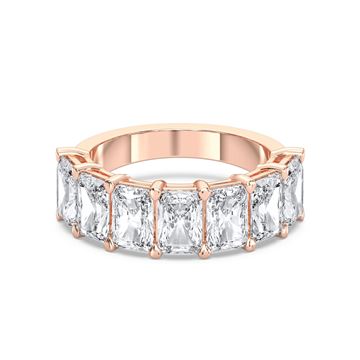 Picture of 3.50 Ct Radiant Cut Lab-Grown Diamond 7-Stone Wedding Band in Solid Gold For Women