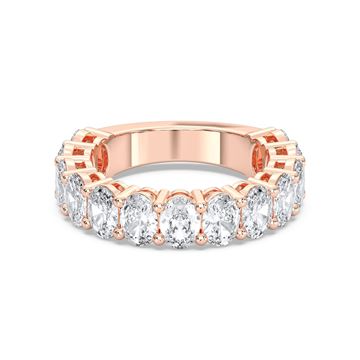 Picture of 3.40 Ct Oval Cut Lab-Grown Diamond Half Eternity Wedding Band in Solid Gold For Women