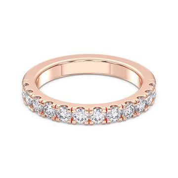Picture of 0.75 Ct Round Brilliant Cut Lab Grown Diamond Wedding Band in Solid Gold for Women