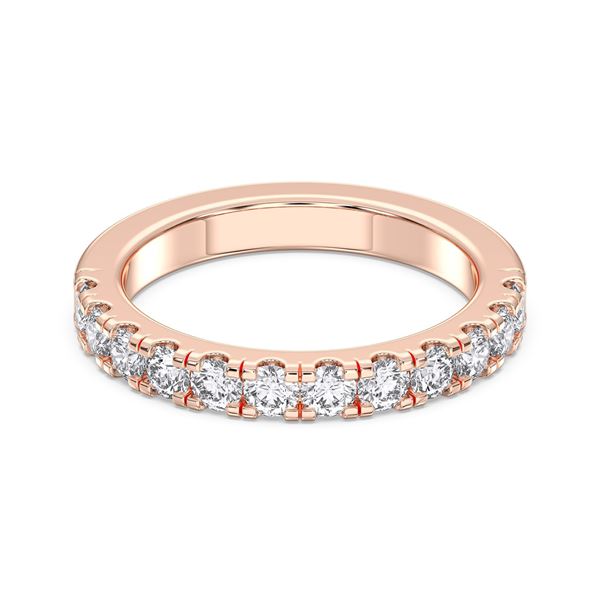 Picture of 0.75 Ct Round Brilliant Cut Lab Grown Diamond Wedding Band in Solid Gold for Women