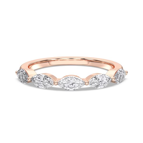 Picture of 1.00 Ct Marquise Cut Lab-Grown Diamond 5-Stone Wedding Band in Solid Gold For Women