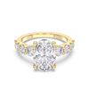 Picture of 5.10 Ct Oval Cut & Round Brilliant Cut Lab-Grown Diamond Engagement Ring in Solid Gold For Women
