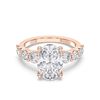 Picture of 5.10 Ct Oval Cut & Round Brilliant Cut Lab-Grown Diamond Engagement Ring in Solid Gold For Women