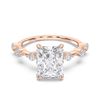 Picture of 4.35 Ct Radiant Cut & Round Brilliant Cut Lab-Grown Diamond Engagement Ring in Solid Gold For Women
