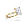Picture of 4.35 Ct Radiant Cut & Round Brilliant Cut Lab-Grown Diamond Engagement Ring in Solid Gold For Women