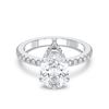 Picture of 4.50 Ct Pear Cut & Round Brilliant Cut Lab-Grown Diamond Engagement Ring in Solid Gold For Women