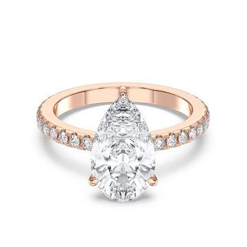 Picture of 4.50 Ct Pear Cut & Round Brilliant Cut Lab-Grown Diamond Engagement Ring in Solid Gold For Women
