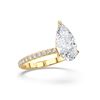 Picture of 4.50 Ct Pear Cut & Round Brilliant Cut Lab-Grown Diamond Engagement Ring in Solid Gold For Women