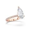 Picture of 4.50 Ct Pear Cut & Round Brilliant Cut Lab-Grown Diamond Engagement Ring in Solid Gold For Women
