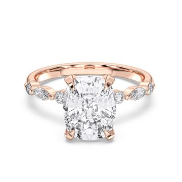 Picture of 4.25 Ct Radiant, Marquise Cut & Round Brilliant Cut Lab-Grown Diamond Engagement Ring in Solid Gold For Women