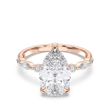 Picture of 4.25 Ct Pear, Marquise Cut & Round Brilliant Cut Lab-Grown Diamond Engagement Ring in Solid Gold For Women