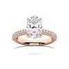 Picture of 3.70 Ct Oval Cut & Round Brilliant Cut Lab-Grown Diamond Engagement Ring in Solid Gold For Women
