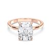 Picture of 4.00 Ct Cushion Cut Lab Grown Diamond Solitaire Ring in Solid Gold For Women