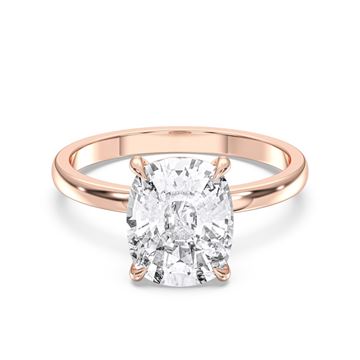 Picture of 4.00 Ct Cushion Cut Lab Grown Diamond Solitaire Ring in Solid Gold For Women