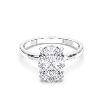 Picture of 4.00 Ct Oval Cut Lab Grown Diamond Solitaire Ring in Solid Gold For Women
