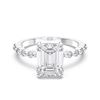 Picture of 4.40 Ct Emerald Cut & Round Brilliant Cut Lab-Grown Diamond Engagement Ring in Solid Gold For Women