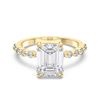 Picture of 4.40 Ct Emerald Cut & Round Brilliant Cut Lab-Grown Diamond Engagement Ring in Solid Gold For Women