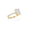Picture of 4.40 Ct Emerald Cut & Round Brilliant Cut Lab-Grown Diamond Engagement Ring in Solid Gold For Women