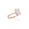 Picture of 4.40 Ct Emerald Cut & Round Brilliant Cut Lab-Grown Diamond Engagement Ring in Solid Gold For Women