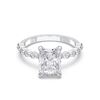 Picture of 4.40 Ct Radiant Cut & Round Brilliant Cut Lab-Grown Diamond Engagement Ring in Solid Gold For Women