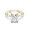 Picture of 4.40 Ct Radiant Cut & Round Brilliant Cut Lab-Grown Diamond Engagement Ring in Solid Gold For Women