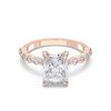 Picture of 4.40 Ct Radiant Cut & Round Brilliant Cut Lab-Grown Diamond Engagement Ring in Solid Gold For Women