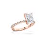 Picture of 4.40 Ct Radiant Cut & Round Brilliant Cut Lab-Grown Diamond Engagement Ring in Solid Gold For Women
