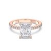 Picture of 4.50 Ct Radiant Cut & Round Brilliant Cut Lab-Grown Diamond Engagement Ring in Solid Gold For Women