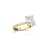 Picture of 4.50 Ct Radiant Cut & Round Brilliant Cut Lab-Grown Diamond Engagement Ring in Solid Gold For Women