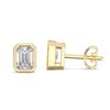 Picture of 1.00 Ct Lab Grown Emerald Cut Diamond Stud Earrings in Solid Gold with Push Back For Women