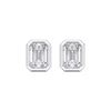 Picture of 1.00 Ct Lab Grown Emerald Cut Diamond Stud Earrings in Solid Gold with Push Back For Women
