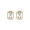 Picture of 1.00 Ct Lab Grown Emerald Cut Diamond Stud Earrings in Solid Gold with Push Back For Women