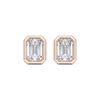 Picture of 1.00 Ct Lab Grown Emerald Cut Diamond Stud Earrings in Solid Gold with Push Back For Women
