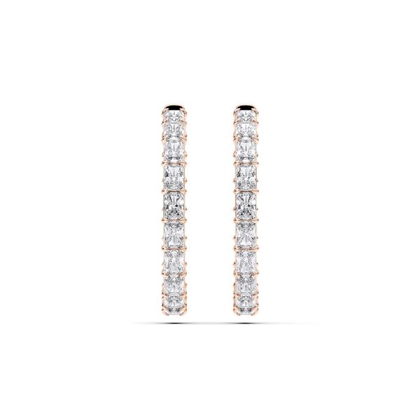 Picture of 17.00 Ct Radiant Cut Lab-Grown Diamond Hoop Earring in Solid Gold For Women